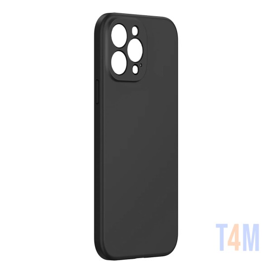 Funda de Silicona con Marco de Cámara para Apple iPhone 15 Pro Max Negra